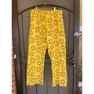 Big Bud Press Bright Yellow Flower Power Western Pants XL